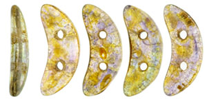 CzechMates Crescent 10 x 3mm : Luster - Transparent Gold/Smokey Topaz