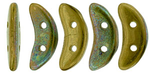 CzechMates Crescent 10 x 3mm : Oxidized Bronze Chartreuse