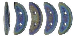 CzechMates Crescent 10 x 3mm : Matte - Iris - Blue