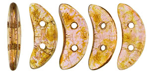 CzechMates Crescent 10 x 3mm : Luster - Rose/Gold Topaz