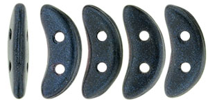 CzechMates Crescent 10 x 3mm : Metallic Suede - Dk Blue