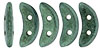 CzechMates Crescent 10 x 3mm : Metallic Suede - Lt Green