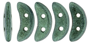 CzechMates Crescent 10 x 3mm Tube 2.5" : Metallic Suede - Lt Green