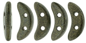 CzechMates Crescent 10 x 3mm Tube 2.5" : Metallic Suede - Dk Green