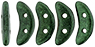 CzechMates Crescent 10 x 3mm : Metallic Suede - Leafy Green