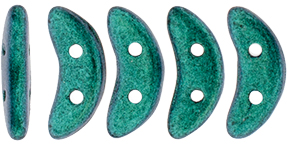 CzechMates Crescent 10 x 3mm Tube 2.5" : ColorTrends: Satin Metallic Turquoise