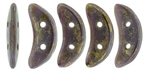 CzechMates Crescent 10 x 3mm Tube 2.5" : Opaque Purple - Bronze Picasso