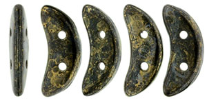 CzechMates Crescent 10 x 3mm : Jet - Bronze Picasso