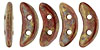 CzechMates Crescent 10 x 3mm : Opaque Red - Bronze Picasso