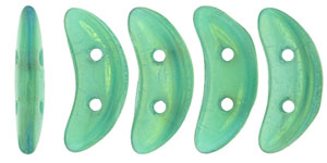 CzechMates Crescent 10 x 3mm : Luster Iris - Atlantis Green