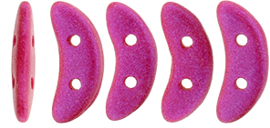 CzechMates Crescent 10 x 3mm : Opalescent Neon Pink