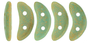 CzechMates Crescent 10 x 3mm Tube 2.5" : Turquoise Antique Shimmer