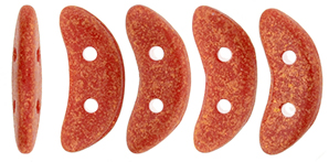 CzechMates Crescent 10 x 3mm : Red Antique Shimmer