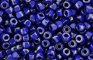 Matubo 3-Cut Seed Bead 6/0 Tube 2.5" : Rosaline Luster - Opaque Blue