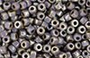 Matubo 3-Cut Seed Bead 6/0 : Opaque Amethyst - Silver Picasso