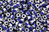 Matubo 3-Cut Seed Bead 6/0 Tube 2.5" : Silver Luster - Opaque Blue