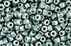 Matubo 3-Cut Seed Bead 6/0 Tube 2.5" : Silver Luster - Turquoise