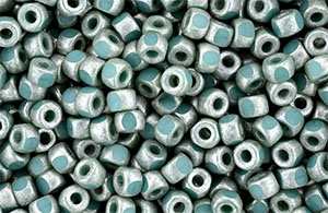 Matubo 3-Cut Seed Bead 6/0 Tube 2.5" : Silver Luster - Turquoise