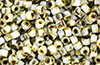 Matubo 3-Cut Seed Bead 6/0 : Opaque White - Picasso