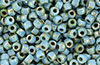 Matubo 3-Cut Seed Bead 6/0 : Blue Turquoise - Silver Picasso