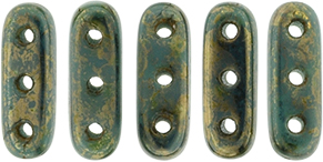 CzechMates Beam 10 x 3mm : Persian Turquoise - Bronze Picasso