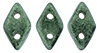 CzechMates Diamond 6.5 x 4mm : Metallic Suede - Lt Green