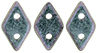 CzechMates Diamond 6.5 x 4mm : Polychrome - Orchid Aqua