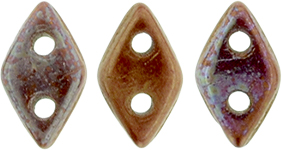 CzechMates Diamond 6.5 x 4mm : Bronze Luster Iris - Opaque Red