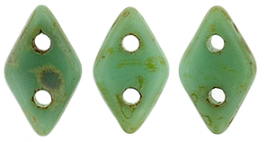 CzechMates Diamond 6.5 x 4mm : Opaque Turquoise - Picasso