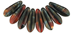 Dagger 10 x 3mm : Stripe Red/Black/Brown