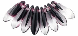 Dagger 10 x 3mm : Crystal/Amethyst
