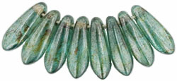 Dagger 10 x 3mm : Luster - Transparent Green