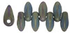 Mini Dagger Beads 6 x 2.5mm : Matte - Iris - Green