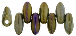 Mini Dagger Beads 6 x 2.5mm : Iris - Brown