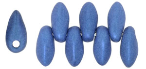 Mini Dagger Beads 6 x 2.5mm : Metallic Suede - Blue