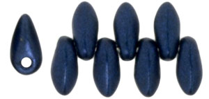 Mini Dagger Beads 2.5/6mm Tube 2.5" : Metallic Suede - Dk Blue