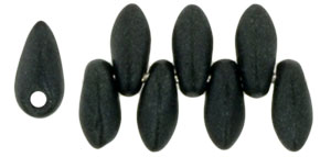 Mini Dagger Beads 6 x 2.5mm : Metallic Suede - Dk Forest