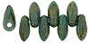 Mini Dagger Beads 6 x 2.5mm : Persian Turquoise - Bronze Picasso
