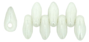 Mini Dagger Beads 2.5/6mm Tube 2.5" : Luster - Opaque White