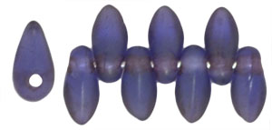 Mini Dagger Beads 2.5/6mm Tube 2.5" : Matte - Rosaline Luster - Sapphire