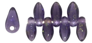 Mini Dagger Beads 2.5/6mm Tube 2.5" : Gold Luster - Tanzanite