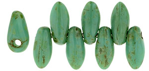 Mini Dagger Beads 6 x 2.5mm : Turquoise - Picasso