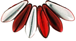 Dagger 16 x 5mm : Coated Metallic Red - Silver 1/2 coat