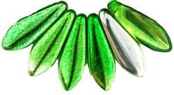 Dagger 16 x 5mm : Coated - Metallic Green - Silver 1/2 Coat