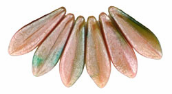 Dagger 16 x 5mm : Luster - Pink Coral/Olivine