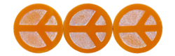 Czech Glass Peace Sign Bead 16mm : Opaque Orange - Full AB