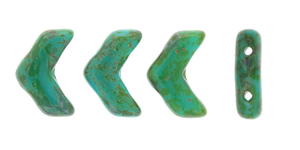 Vee Bead 4 x 10mm : Turquoise - Picasso (50pc)