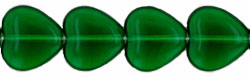 Heart Beads 10/10mm: Green Emerald