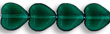 Heart Beads 10/10mm: Emerald