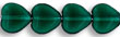 Heart Beads 10/10mm: Emerald